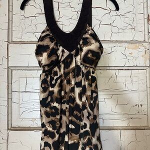Bwear Black and Tan Leopard Halter Top